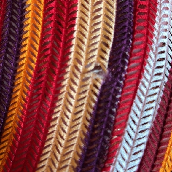 NWT Zara Small Stripe Crochet Knit Stripe Dress Long Sleeve Coverup - Picture 11 of 12